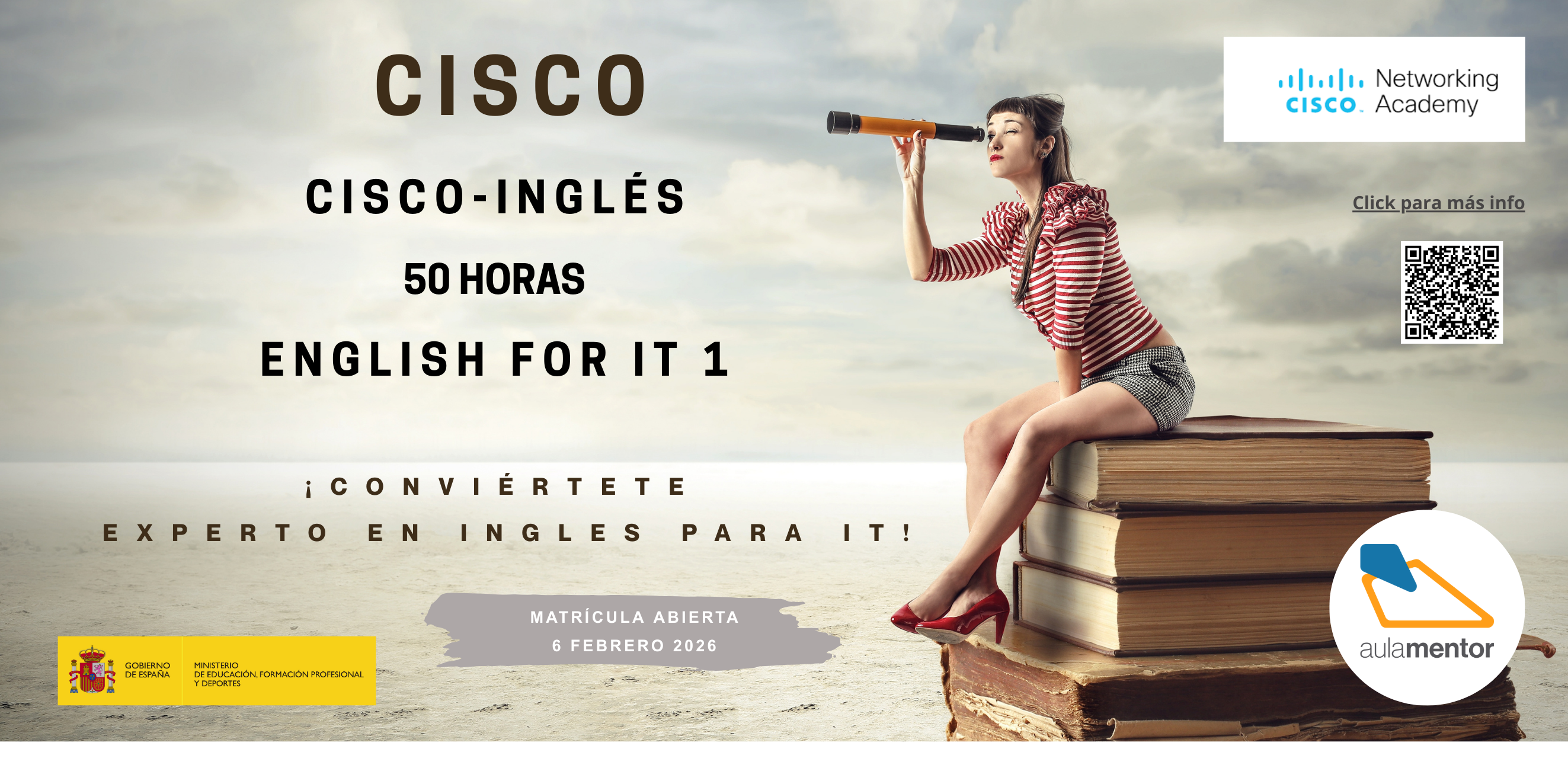 Nuevo curso Aula Mentor: English for IT 1 – Itinerario CISCO